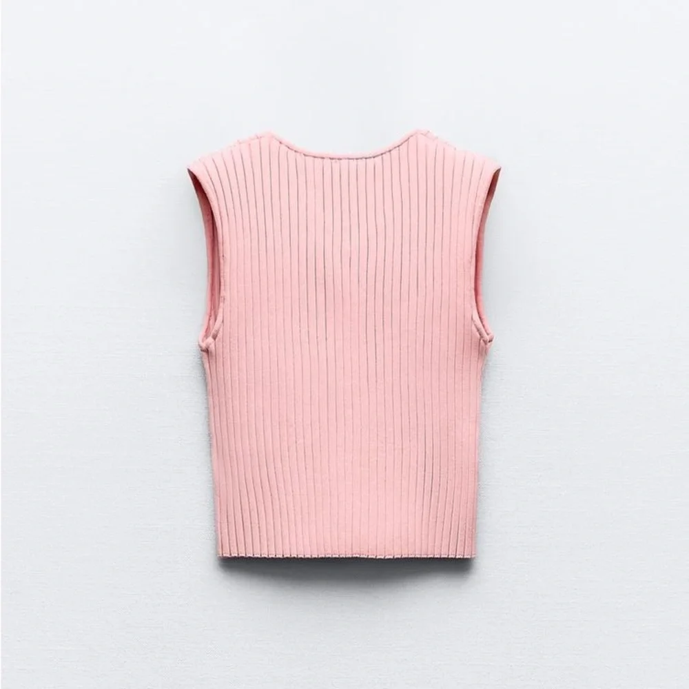 Zara Pink Ribbed Knit Two-Piece Skirt Set